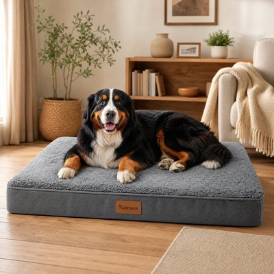 Kylinsure Orthopedic Pillow Dog & Cat Bed with Removable Cover, Grey, XX-Large