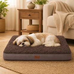 Kylinsure Orthopedic Pillow Dog & Cat Bed with Removable Cover, Coffee, Small slide 1 of 9