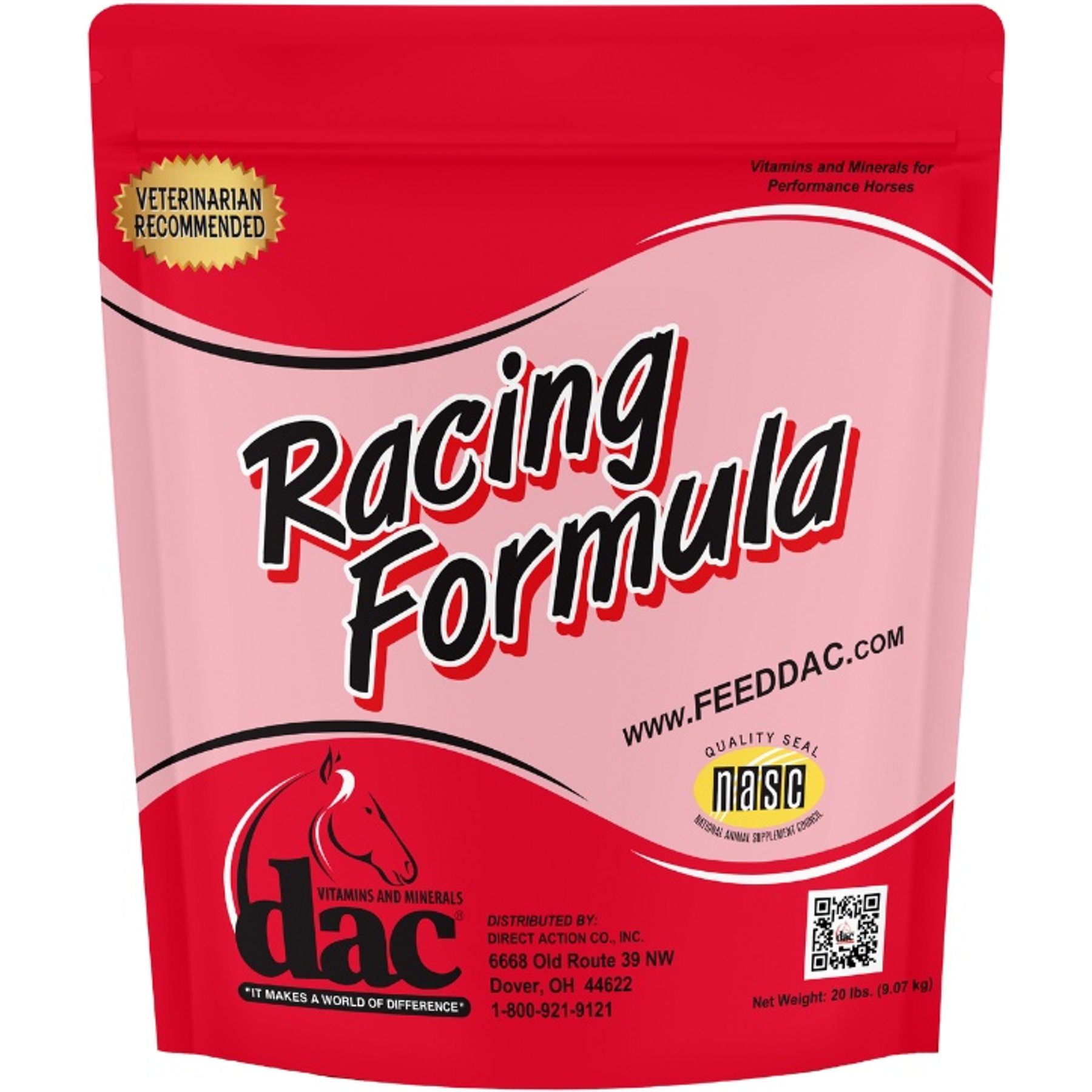 DAC Racing Formula Performance Powder Horse Supplement, 20-lb bucket