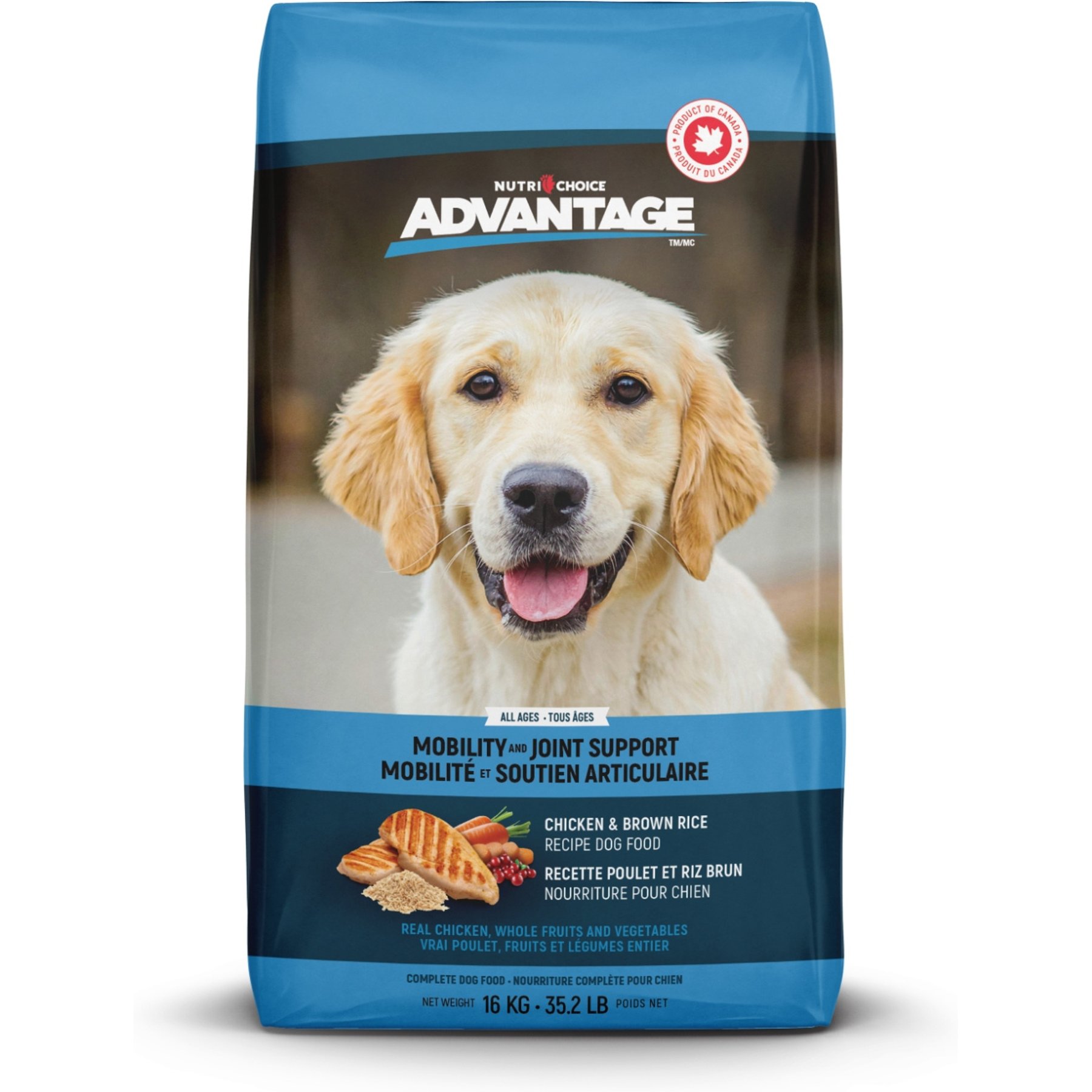 Nutri-Choice Advantage Chicken & Brown Rice Large Breed Dry Dog Food, 35.3-lb bag