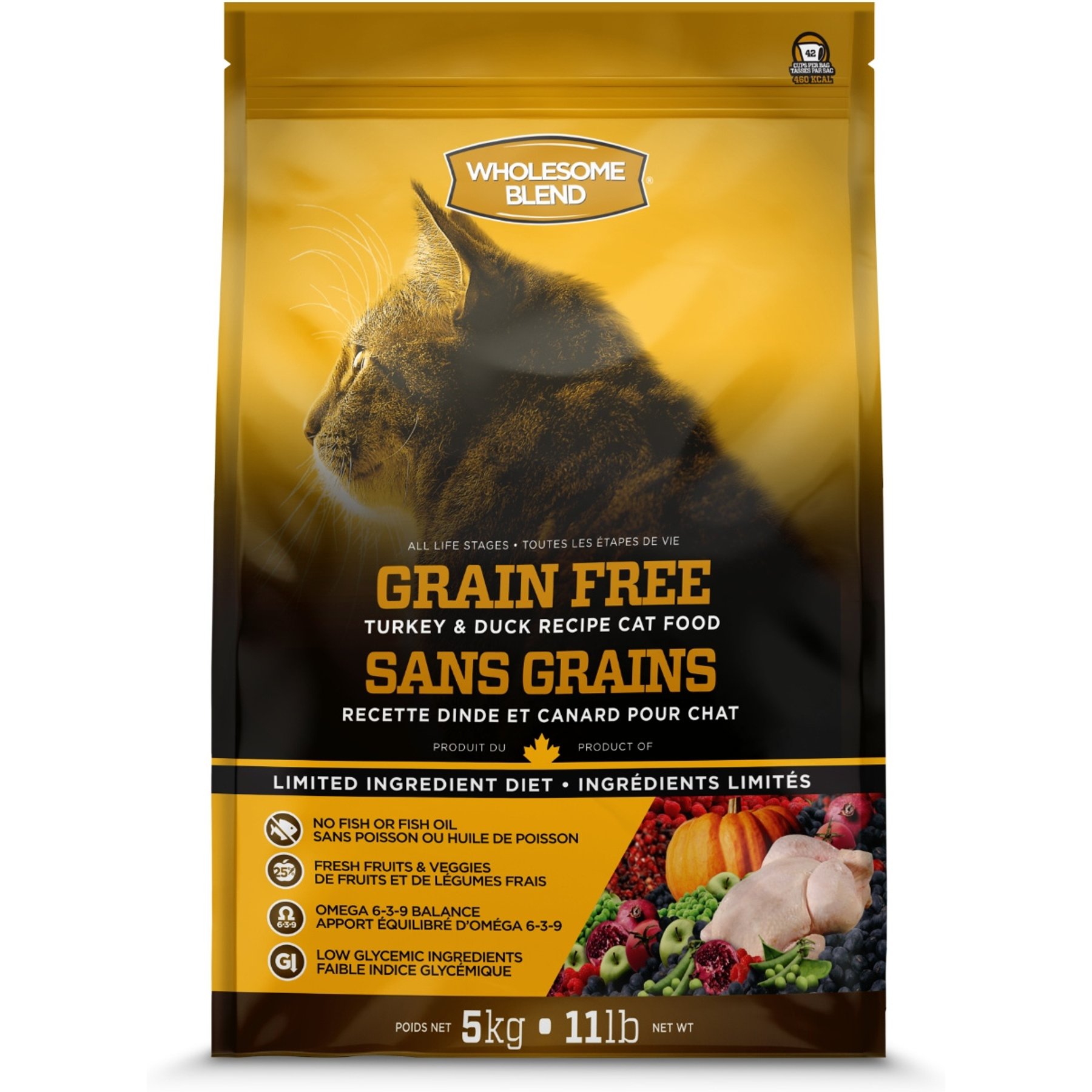 Wholesome Blend Grain-Free Turkey & Duck All Life Stages Dry Cat Food, 11-lb bag