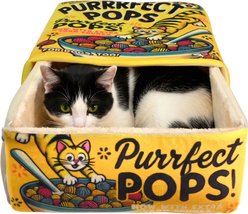 Buddy Buddy Cave Non-Slip Bottom Removable Cover Covered Cat Bed, 18-in, Yellow