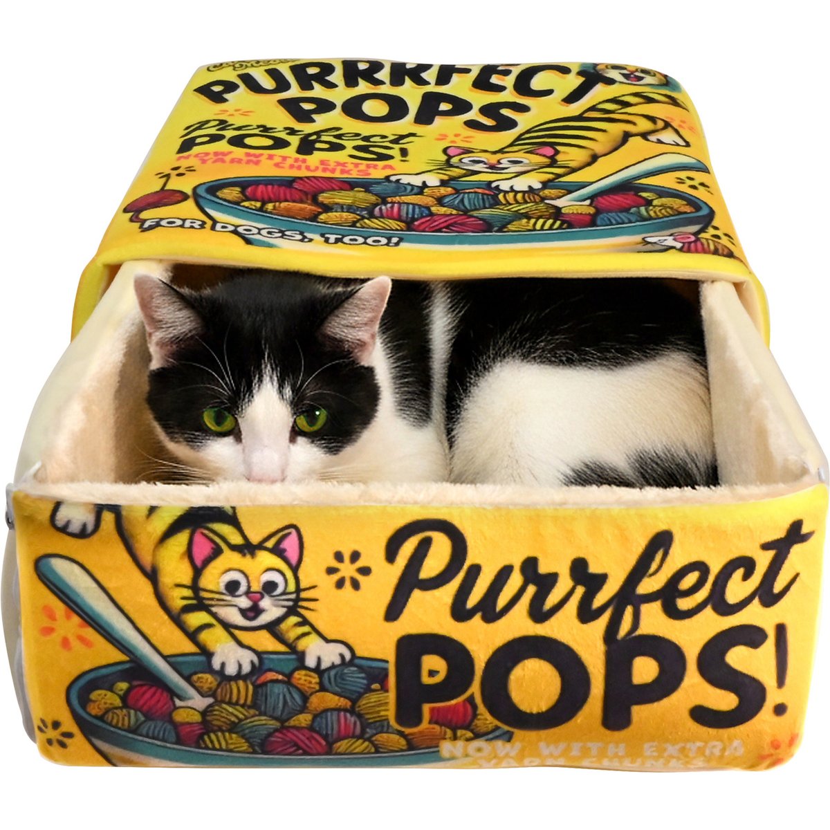 Buddy Buddy Cave Non-Slip Bottom Removable Cover Covered Cat Bed, 18-in, Yellow