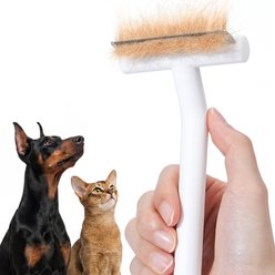 aumuca Pet Deshedding Tool for Short-Haired Dogs & Cats, White