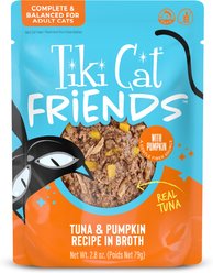 Tiki Cat Friends Tuna & Pumpkin Recipe Grain-Free Wet Cat Food, 2.8-oz pouch, case of 12