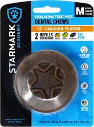 Starmark Everlasting Puck Medium Chicken Flavor Adult Dental Dog Chews, 2.4-oz bag