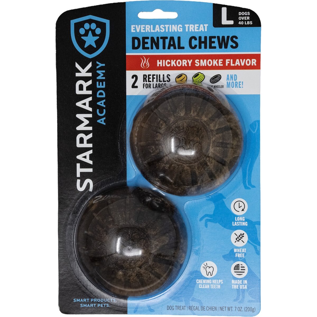Starmark Natural Hickory Smoke Dog Dental Chews, Large, 2-pack