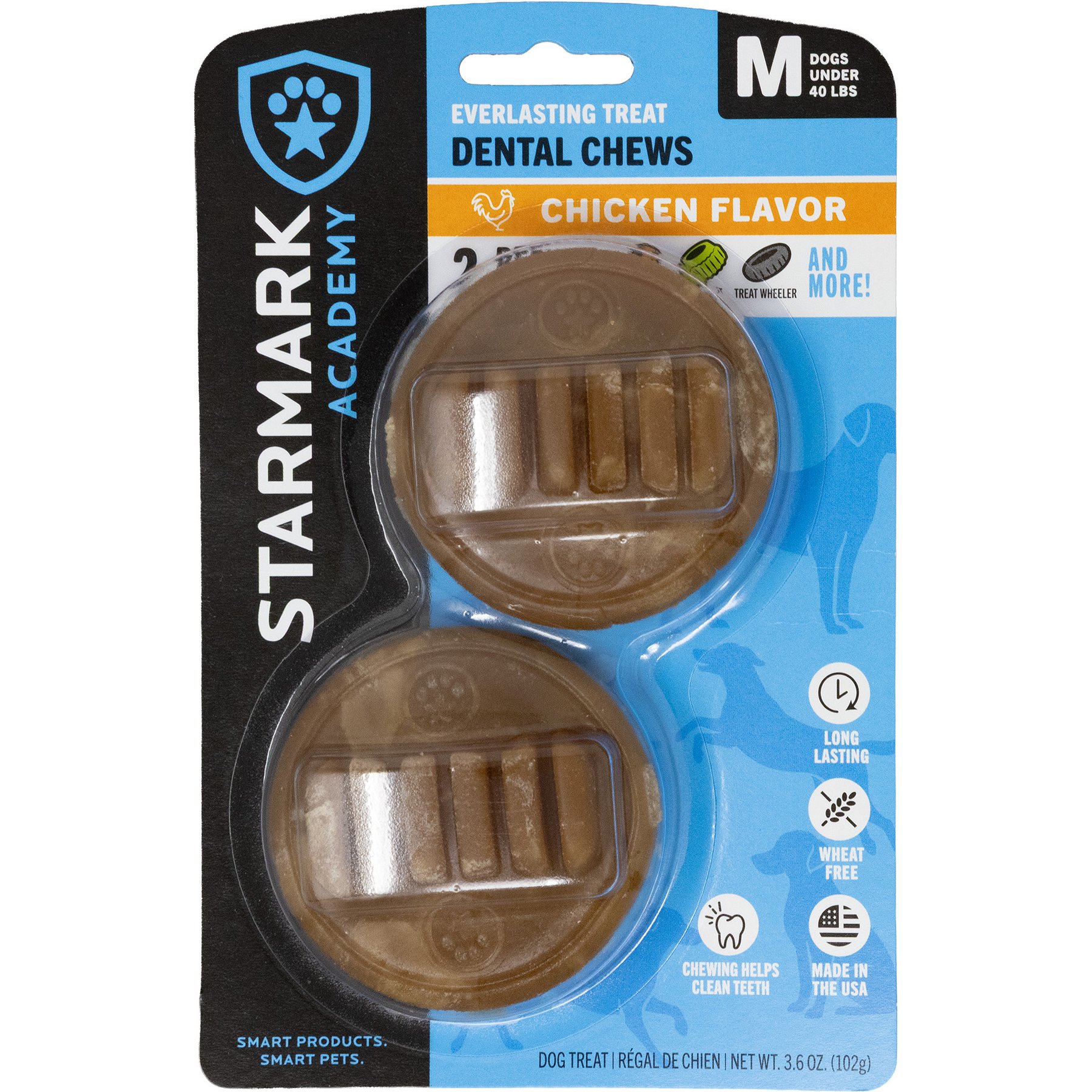 Starmark Everlasting Chicken Flavored Dental Dog Treats, Medium, 2 count