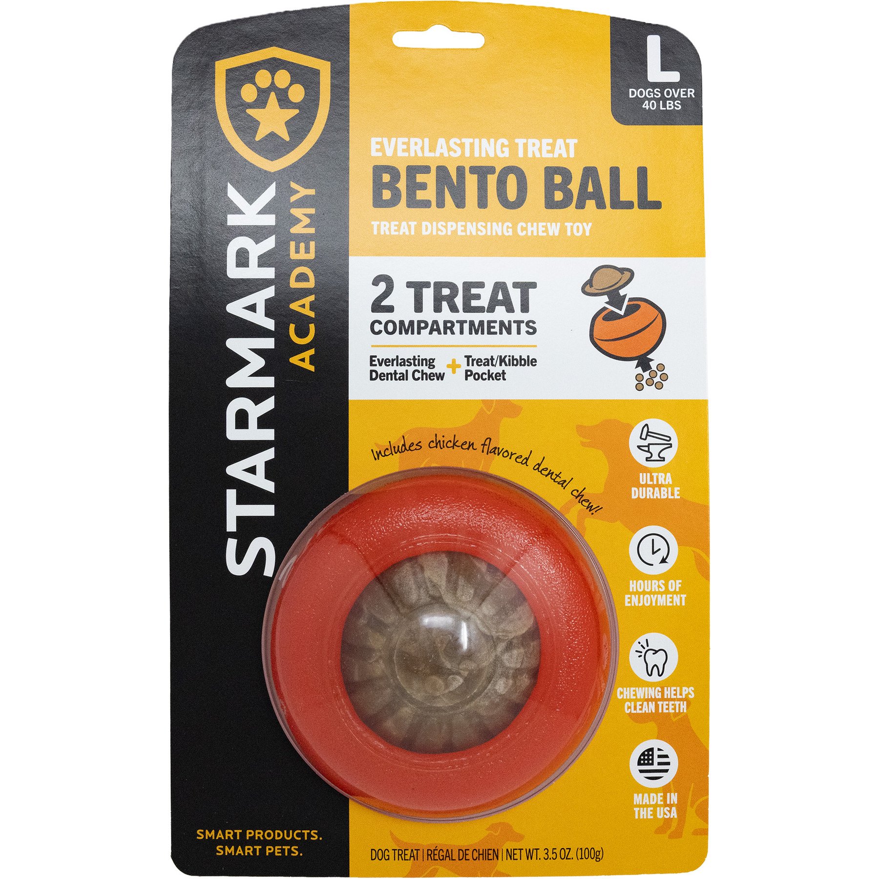Starmark Everlasting Treat Bento Ball Tough Dog Chew Toy, Large