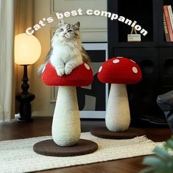 NonoPets Mushroom 20-in Polyester Cat Scratching Post with Sisal Rope, Red slide 2 of 9