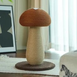 NonoPets Mushroom 20-in Polyester Cat Scratching Post with Sisal Rope, Brown