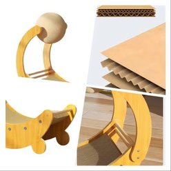 NonoPets Moon Shape 22-in Polyester Cat Scratching Board & Scratch Ball, Beige slide 2 of 9