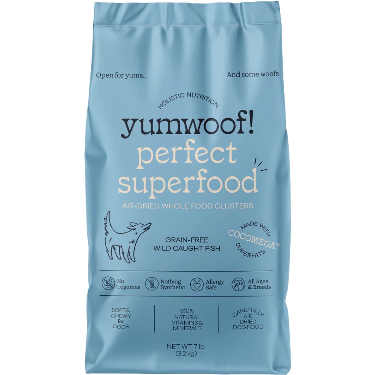 Yumwoof Natural Pet Food Perfect Superfood Wild Caught Fish Dehydrated Dog Food, 7-lb bag