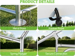 Xbrigh Spire-Roof Metal Chicken Coop with Adjustable, 9.9 x 4.9 x 6.4 ft slide 2 of 8