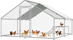 Xbrigh Spire-Roof Adjustable Support Platform Metal Chicken Coop, 13.1 x 9.8 x 6.4-ft