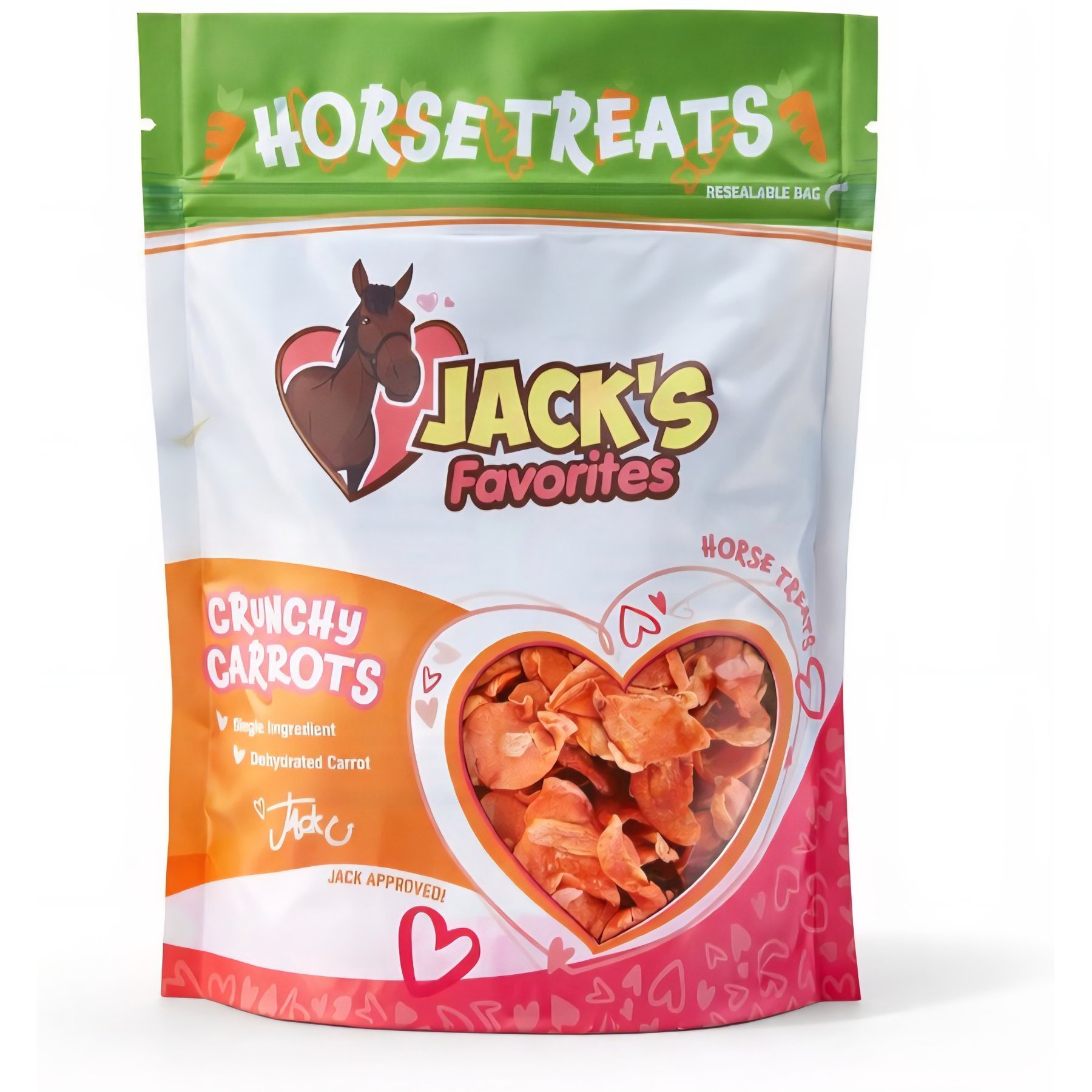 Jack's Favorites Crunchy Carrots Natural Horse Treats, 1.1-lb