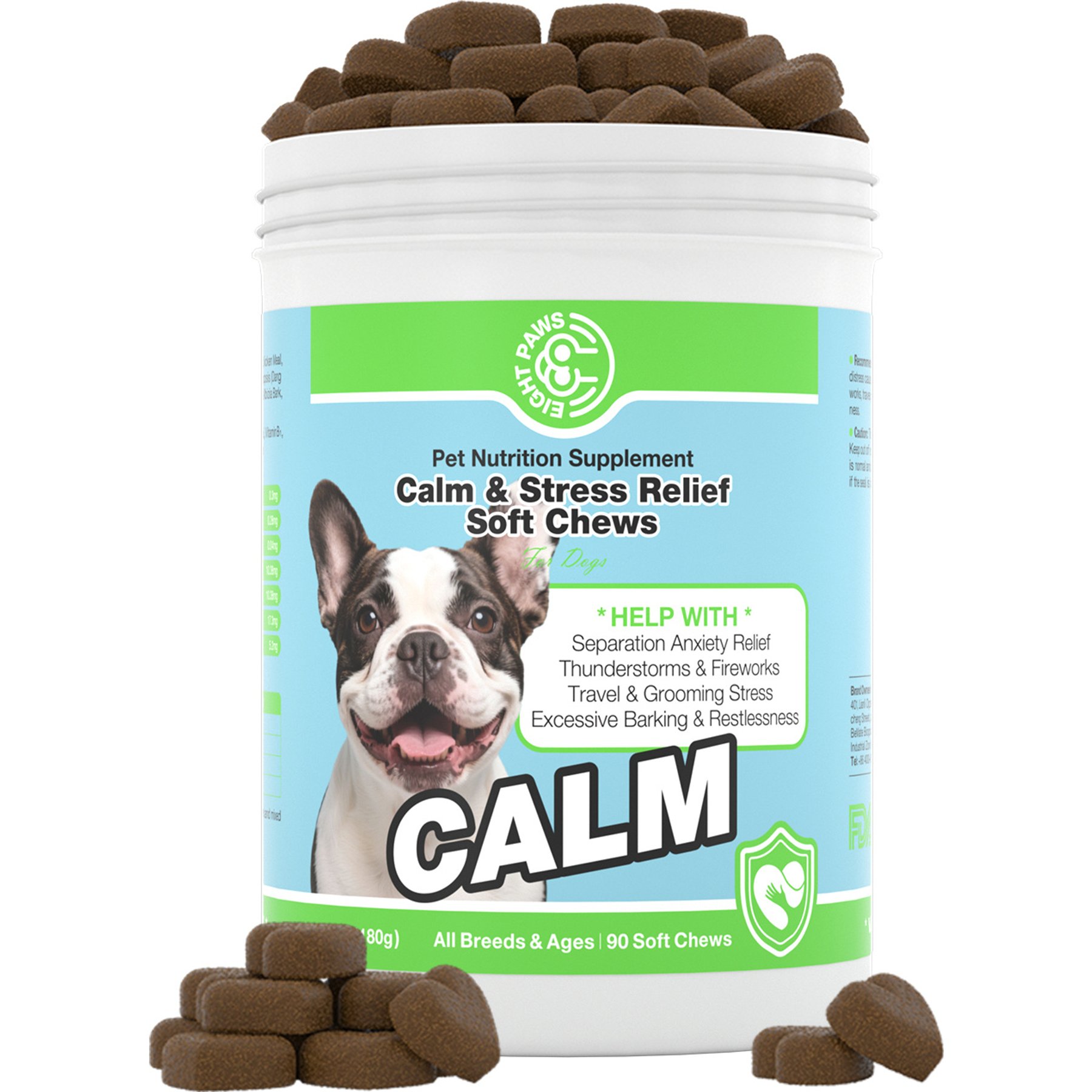 Kseroo Natural Stress Relief Calming Supplement for Dogs & Cats, 90 count