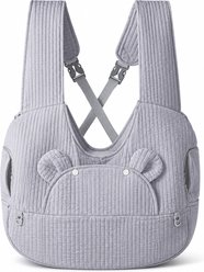 NonoPets Ergonomic Hands-Free Soft Front Carrier Sling Dog & Cat Travel Bag, Grey