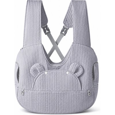 NonoPets NonoPets Ergonomic Hands-Free Soft Front Carrier Sling Dog & Cat Travel Bag, Grey