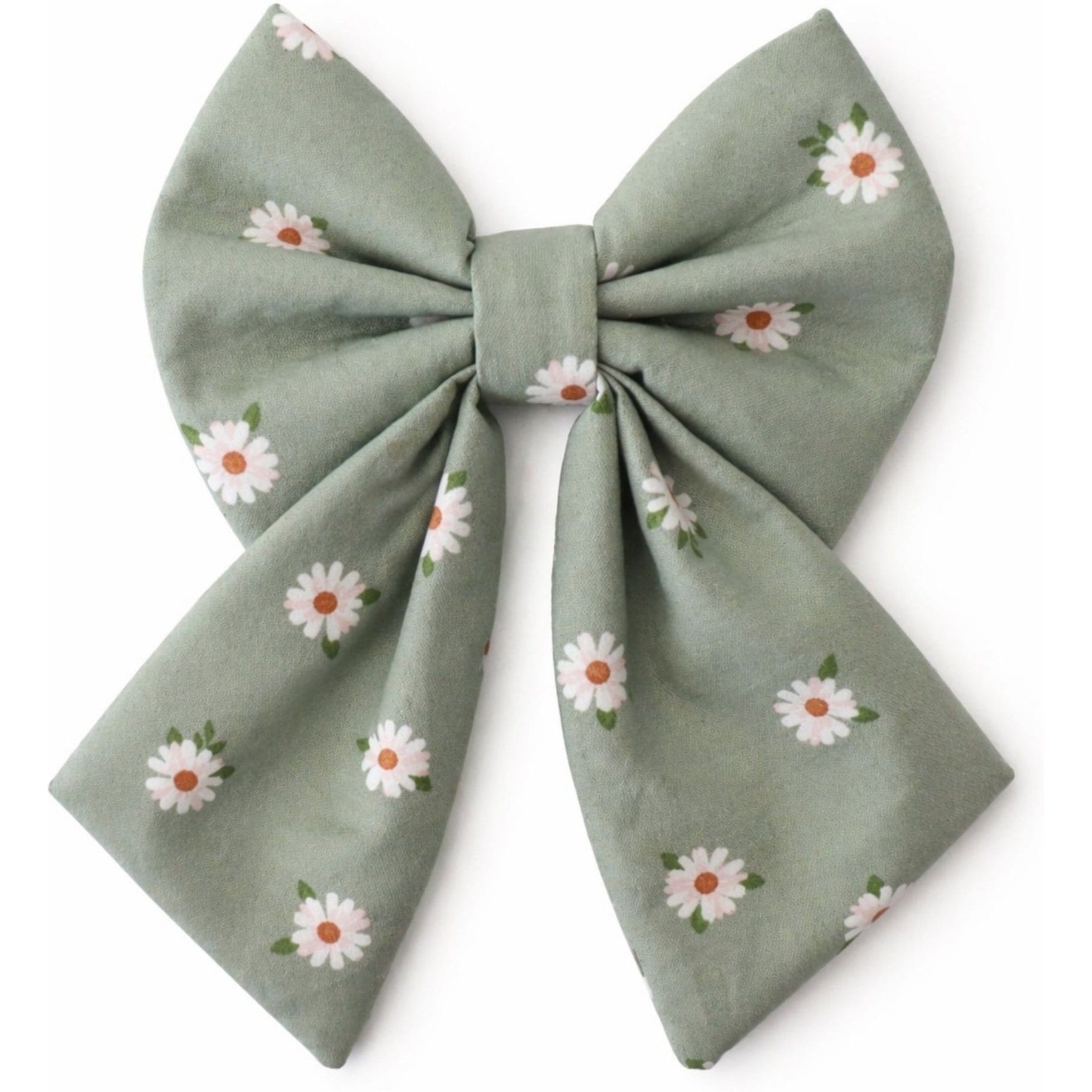 DAPPER DEXTER Flowers Sailor Bow Dog Collar Accessory, Sage Green, One Size