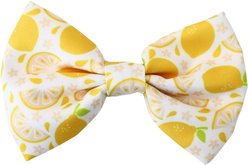 DAPPER DEXTER Lemons Accessories Dog Bow Tie, White/Yellow, One Size