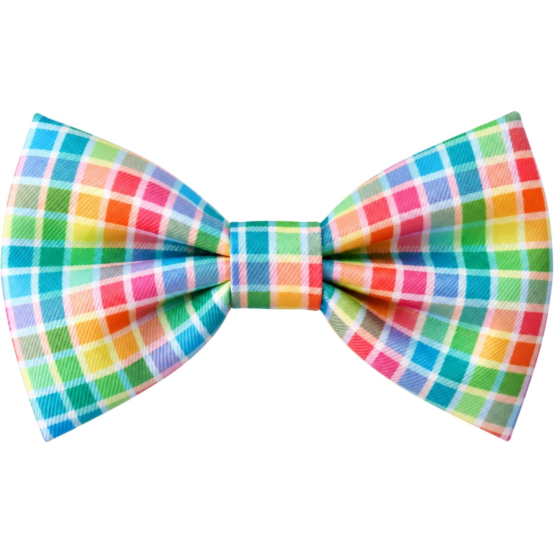 DAPPER DEXTER Plaid Accessories Dog Bow Tie, One Size, Rainbow