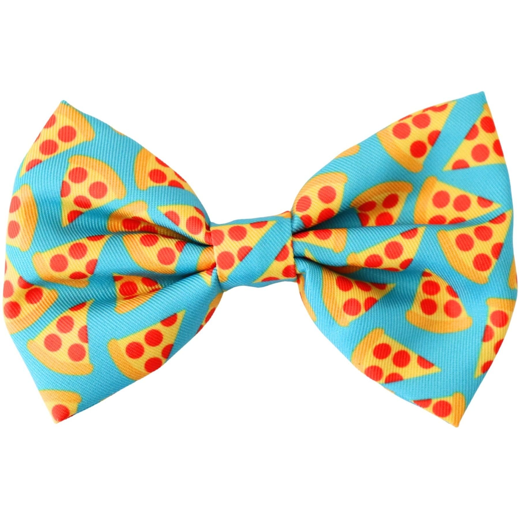 DAPPER DEXTER Pizza Accessories Dog Bow Tie, Teal, One Size