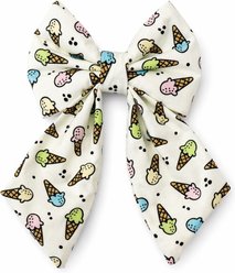 DAPPER DEXTER Ice Cream Sailor Bow Dog Collar Accessory, Yellow, One Size
