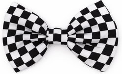 DAPPER DEXTER Checkered Accessories Dog Bow Tie, One Size, Black/White
