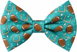 DAPPER DEXTER Football Dog Bow Tie, Green, One Size