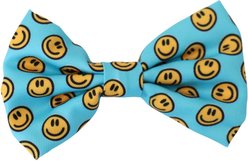 DAPPER DEXTER Happy Faces Accessories Dog Bow Tie, Teal, One Size slide 1 of 2