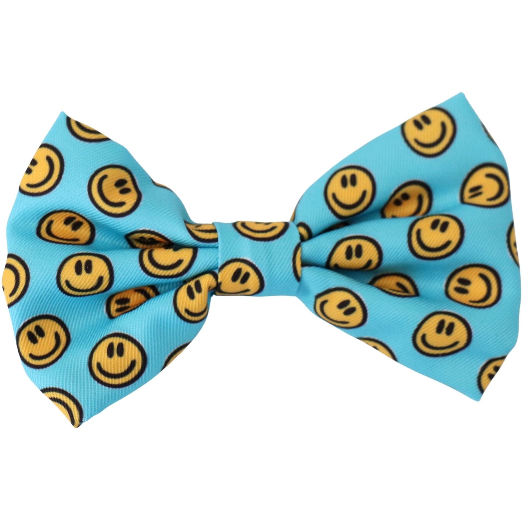 DAPPER DEXTER Happy Faces Accessories Dog Bow Tie, Teal, One Size