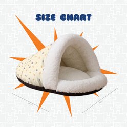 Tugzelle Tutti Frutti Slipper Cat Bed, Cream, Medium slide 2 of 6