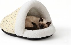 Tugzelle Tutti Frutti Slipper Cat Bed, Cream, Medium