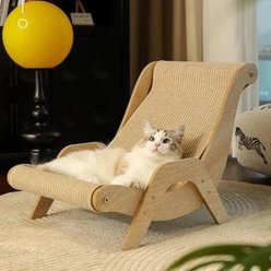 NonoPets Wooden Sisal Cat Scratcher Lounge Chair, Medium