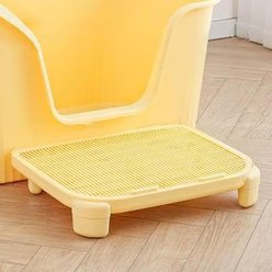 NonoPets Elevated Step Platform Anti-Tracking Double-Layer Cat Litter Mat, Beige, 19.69 x 15.94 x 3.54-in