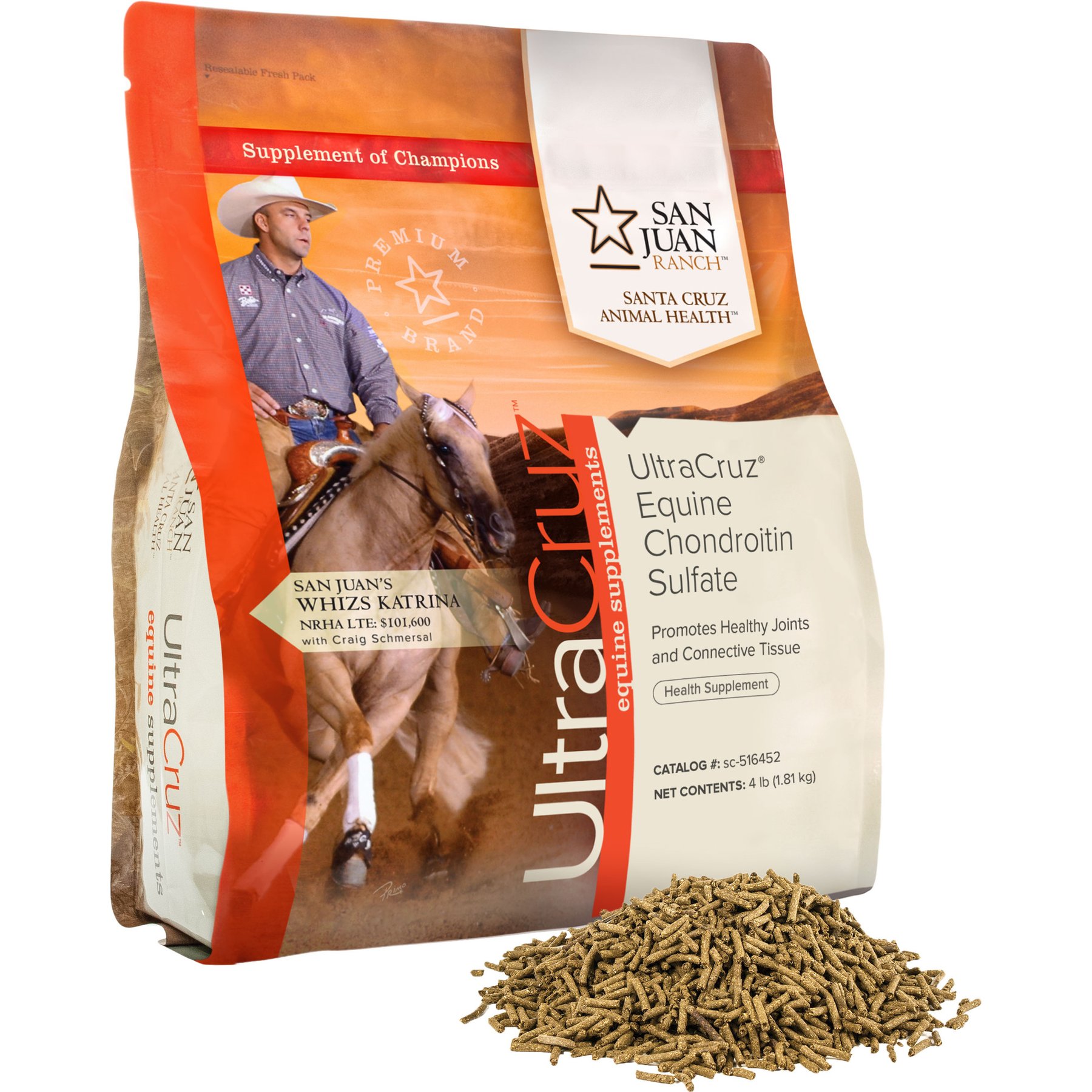 UltraCruz Chondroitin Sulfate Joint Support Pellets Horse Supplement, 4-lb bag