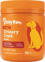 Zesty Paws Cranberry Bladder Bites Chicken Flavored Soft Chews Urinary Supplement for Dogs, 90 count slide 1 of 9