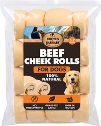 Brutus & Barnaby Rawhide-Free Beef Cheek Rolls Long Lasting Dog Chews, 5 to 7-inch, 4 count slide 1 of 8