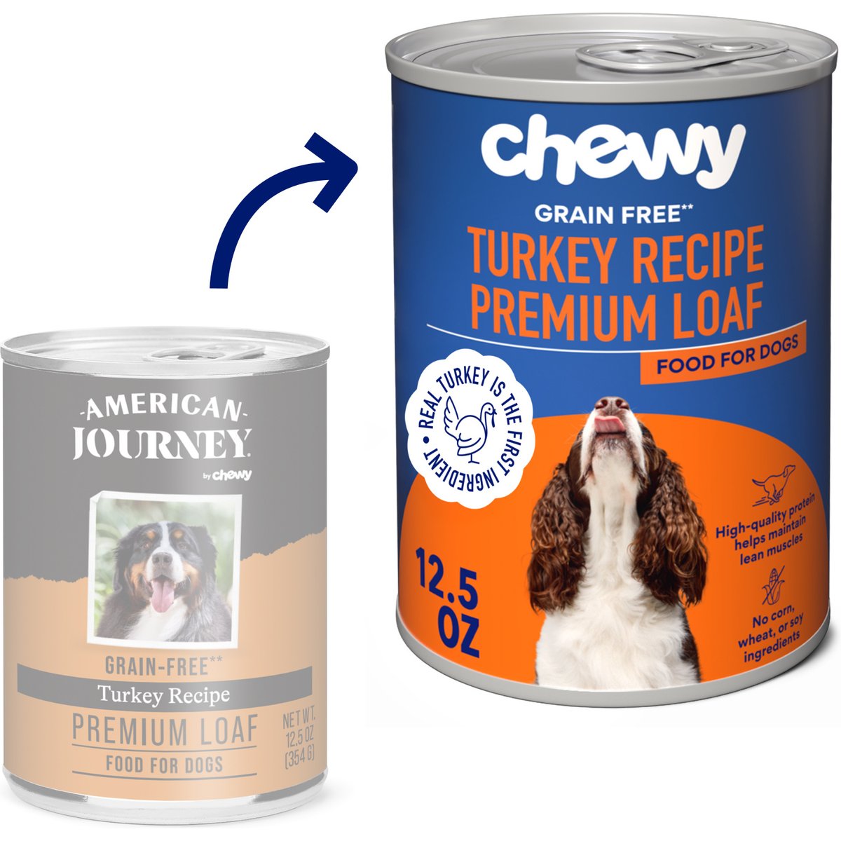 Chewy Made Premium Loaf Turkey Recipe Grain-Free Canned Dog Food (FORMERLY AMERICAN JOURNEY), 12.5-oz can, case of 12