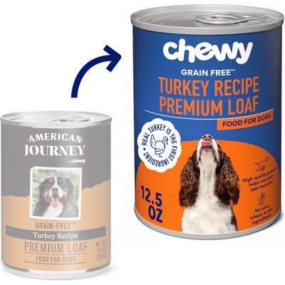 Chewy Made Chewy Made Premium Loaf Turkey Recipe Grain-Free Canned Dog Food (FORMERLY AMERICAN JOURNEY), 12.5-oz can, case of 12