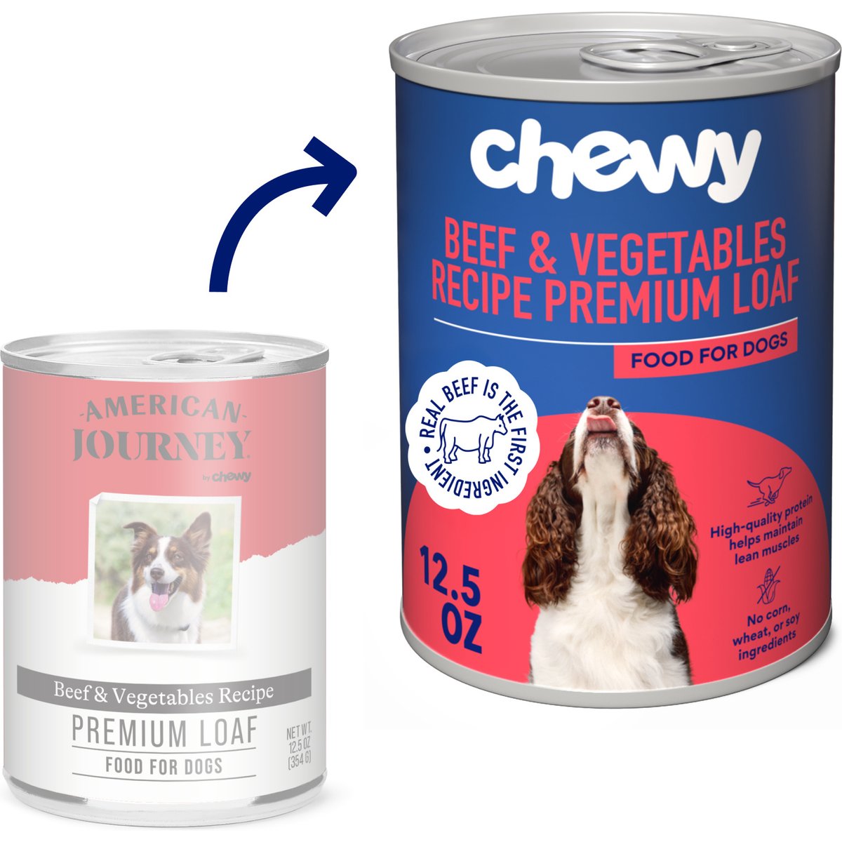 Chewy Made Premium Loaf Beef & Vegetables Recipe Canned Dog Food (FORMERLY AMERICAN JOURNEY), 12.5-oz can, case of 12