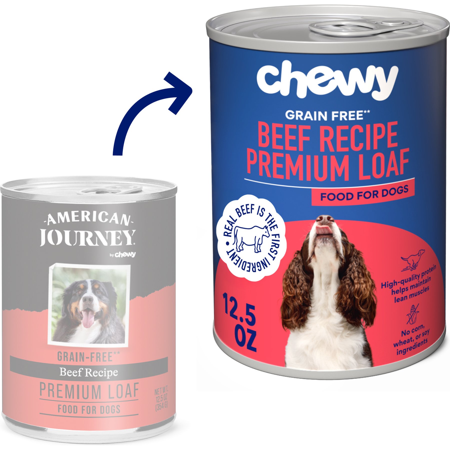 Chewy Made Premium Loaf Beef Recipe Grain-Free Canned Dog Food (FORMERLY AMERICAN JOURNEY), 12.5-oz can, case of 12