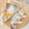 Show in main carousel: FURDEAR 2-in-1 Detachable Wooden Frame Shelter Cozy Furniture Novelty Bolster Cat Tent Bed with Scratching Board, Beige, 19.7 x 15.8 x 15.8-in slide 5 of 7