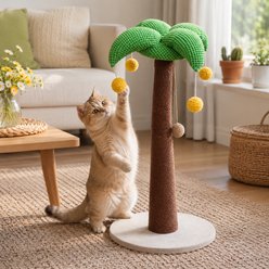 NonoPets Coconut Tree 26.38-in Cat Scratching Post with Sisal Column, Durable Climbing Frame & Toy