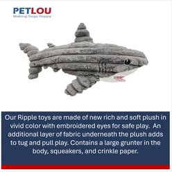 Petlou Great White Shark Plush Dog Toy, Grey, Giant: 36-in slide 2 of 5
