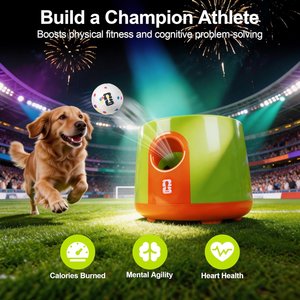 FIFA Pro Throw Automatic Ball Training Launcher Dog Toy, Green, 11.2 x 11.2 x 12-in