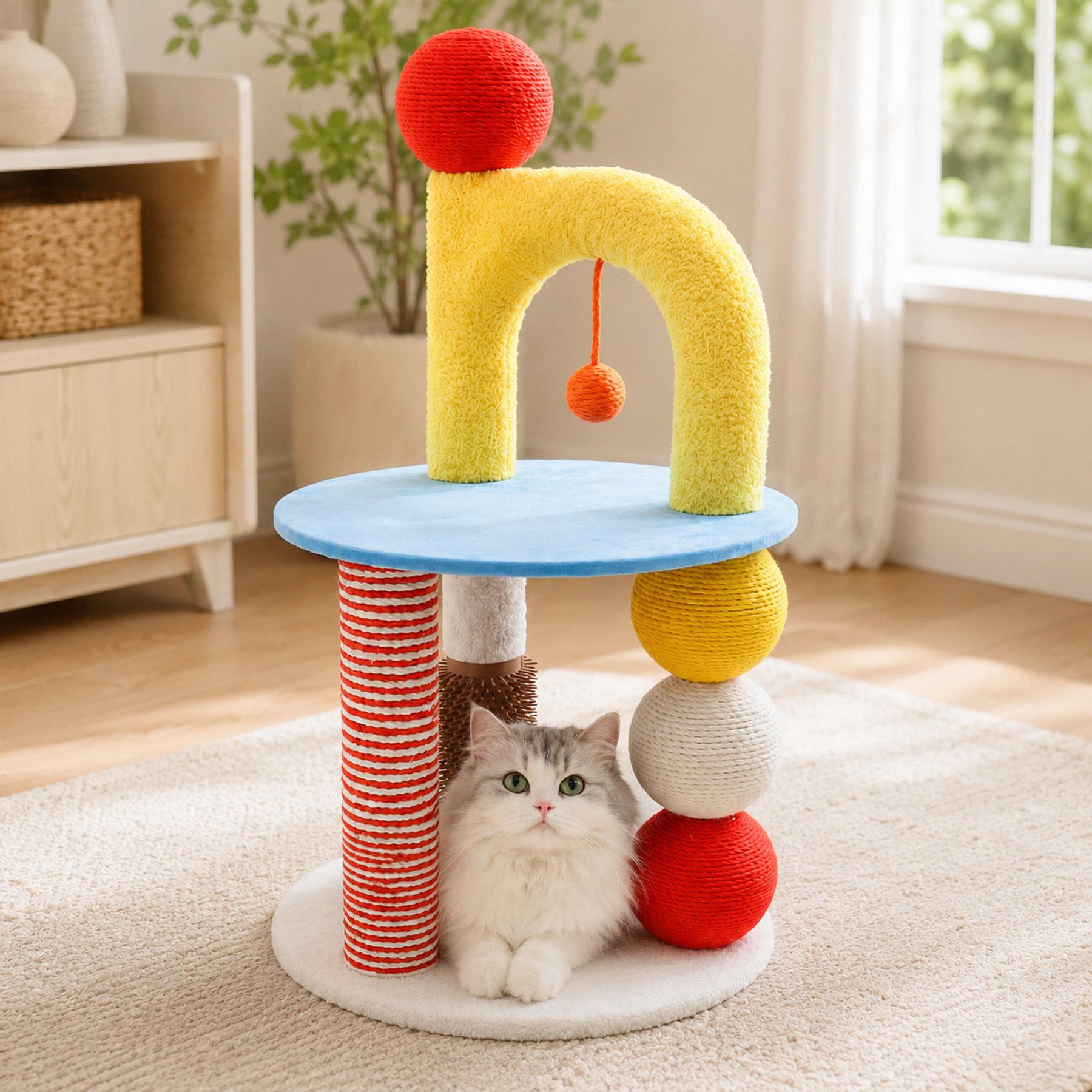 NonoPets Multi-Functional 30.31-in Hanging Toy Cat Scratching Post