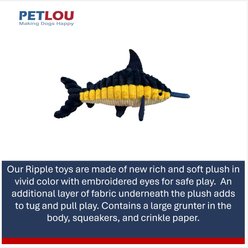 Petlou Swordfish Plush Dog Toy, Multicolor, Large: 26-in slide 2 of 5
