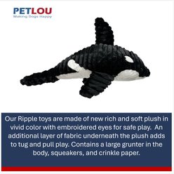 Petlou Orca Plush Dog Toy, Black, Giant: 36-in slide 2 of 4